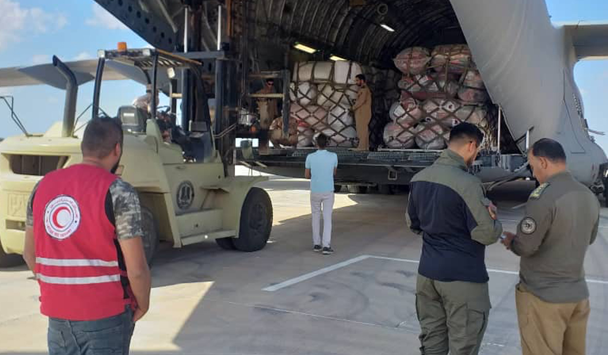Two Planes with Qatari Relief Aid Land in Libya to Help Flood-Affected People